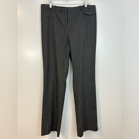 TIBI Grey and Pink Pinstripe Straight Leg Trouser Pants Size Medium - Picture 1 of 9